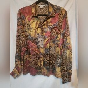 Don Caster Equestrian 100% Silk Top Size Medium